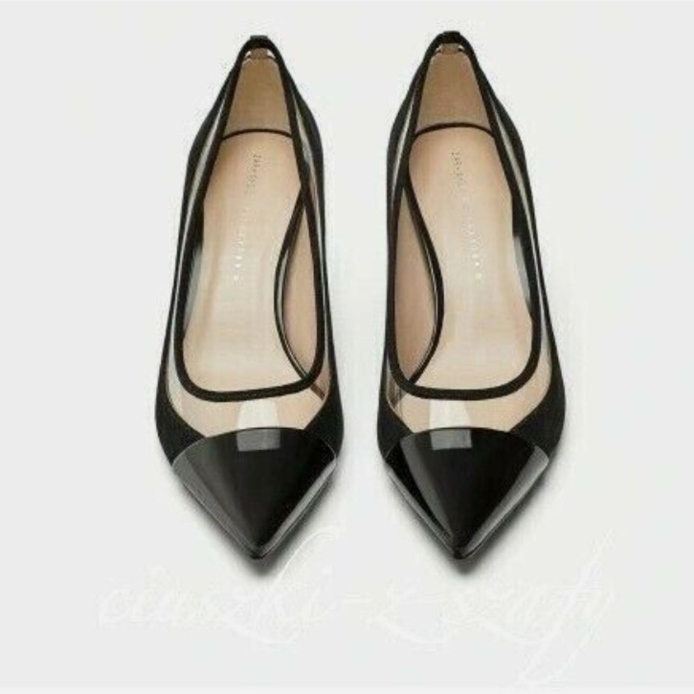 ZARA TRANSPARENT VINYL MID-HEEL